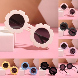 XZQ7-Kids Sunglasses Children Fashion Sun Glasses Frosted Flower Shaped Frame Outdoors Travel Decorative Eyewear