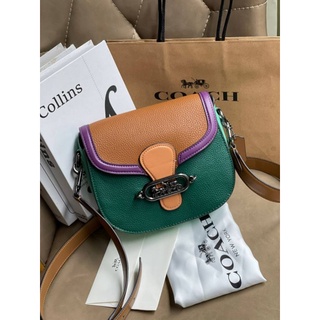 📮@1,940.-📍(ลดพิเศษ 7 %) 💯 🛒🛒Big Discount 2022🛒🛒COACH JADE SADDLE BAG