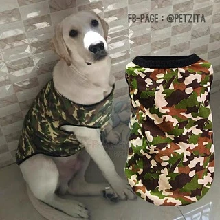 🇹🇭พร้อมส่ง🇹🇭 เสื้อสุนัขพันธุ์ใหญ่ 🐶🐕🦮 เสื้อแขนกุดลายแฟชั่น & ลายพลางทหาร เสื้อหมาใหญ่ สุนัขพันธุ์ใหญ่