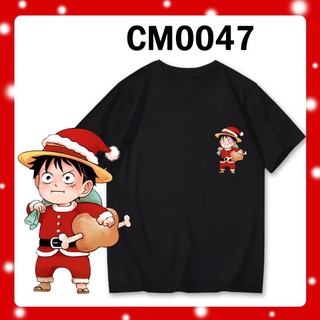 เสื้อยืดผ้าฝ้าย เสื้อยืดคริสต์มาส🌈LOCAL STOCK 圣诞节T恤纯棉现货日本动漫 CHRISTMAS T SHIRT ONE PIECE PIRATE LUFFY MEN WOMEN JAPAN OF