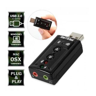 USB การ์ดเสียง Audio 3D Sound Virtual 7.1 Channel Card Adapter