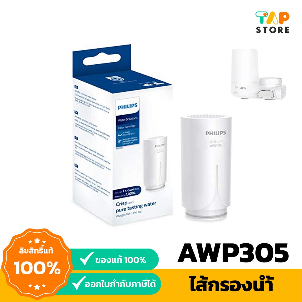 ไส้กรองเครื่องกรองน้ำแบบติดหัวก๊อก Philips AWP305  Replacement filter  ใช้กับเครื่อง  AWP3703 AWP3704