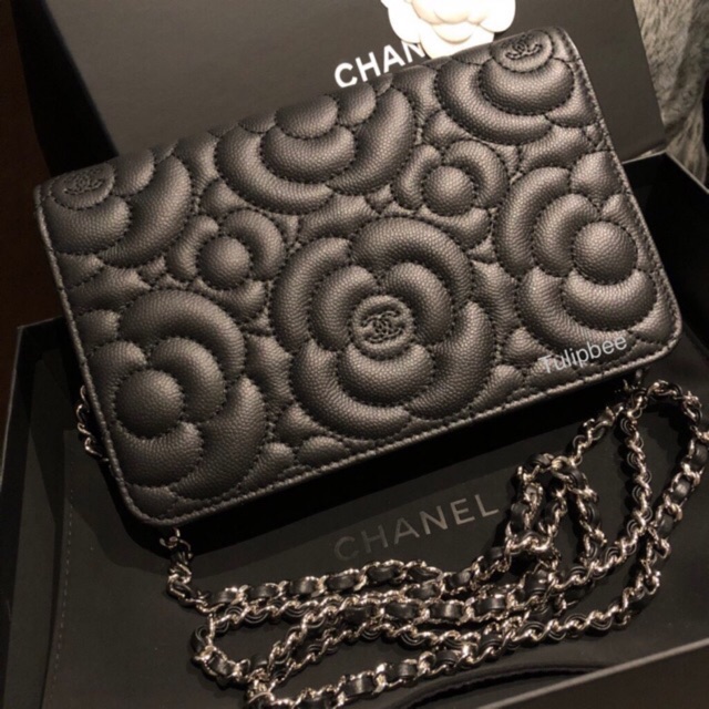 แท้ New Chanel WOC caviar ลาย Camellia Limited edition!! Holo 24