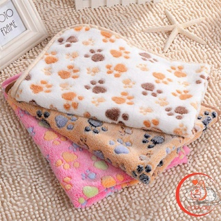 พิมพ์ลายอุ้งเท้าแมวน่ารัก สำหรับสัตว์เลี้ยง ผ้าห่ม ชนิดผ้ากำมะหยี่  Pet blanket [A619]