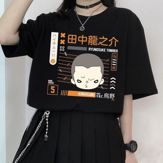 เสื้อยืดผ้าฝ้ายพรีเมี่ยม ย้อนยุคอะนิเมะญี่ปุ่น Oya Oya Oya Haikyuu เสื้อยืดผู้ชายและผู้หญิงฤดูร้อนS-5XL