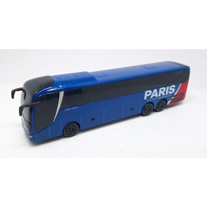 รถเหล็ก MAJORETTE รถบัส รถเมล์ MAN LION'S COACH L ลายทีมฟุตบอล PARIS SAINT - GERMAIN สเกล 1/100