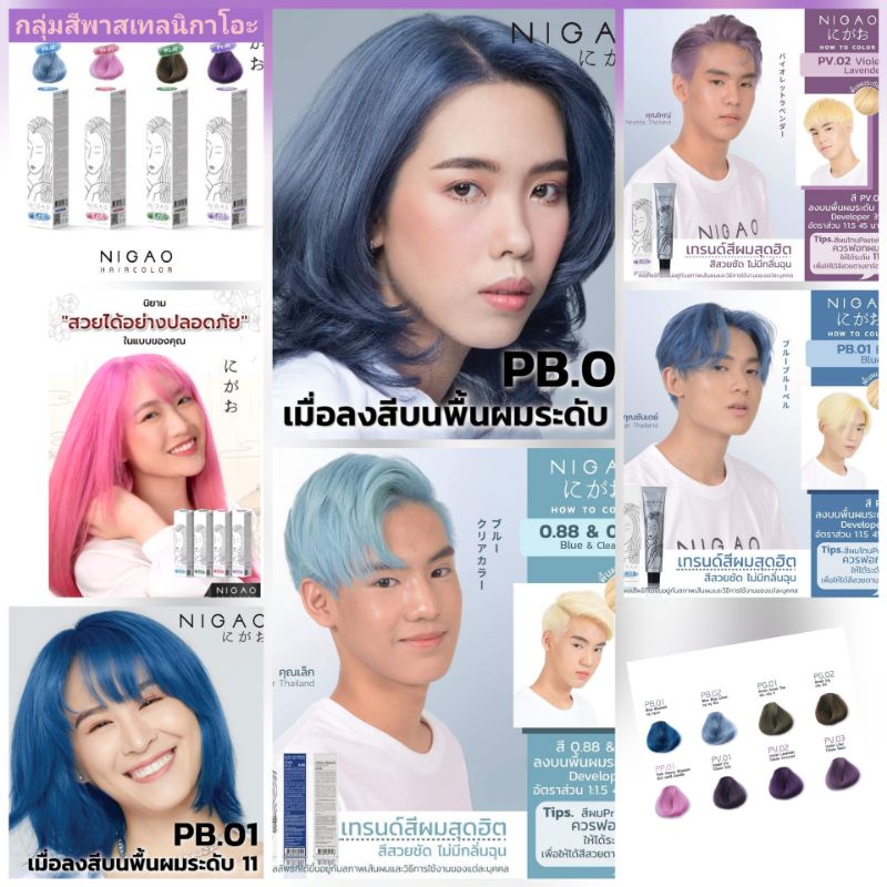 พาสเทล Pastel โฉมใหม่ สีย้อมผม Nigao นิกาโอะ ไม่มีแอมโมเนีย กลิ่นหอม 100มล. กลิ่นไม่ฉุน ไม่แสบหนังศีรษะ