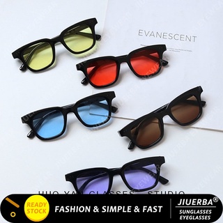 (JIUERBA)COD แว่นกันแดดทรงสี่เหลี่ยมสไตล์เกาหลีแฟชั่น Ulzzang สำหรับ ผู้หญิง Retro Shades สำหรับ ผู้หญิง