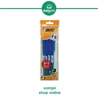 BIC - บิค Cristal Clic ปากกาลูกลื่น OPP รุ่น คริสตัล คลิก ขนาด 0.8mm ปากกาหมึกสีน้ำเงิน Blue