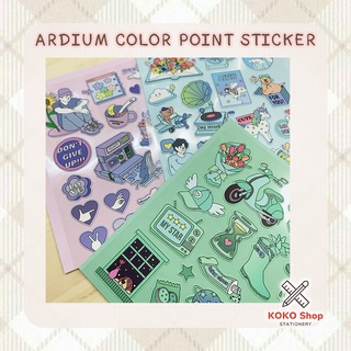 Ardium Color point sticker set 2 -- อาเดียม สติ๊กเกอร์ คัลเลอร์พ้อยท์ 2 สติ๊กเกอร์ไดคัท สำหรับตกแต่งไดอารี่ หรือแผ่นงาน