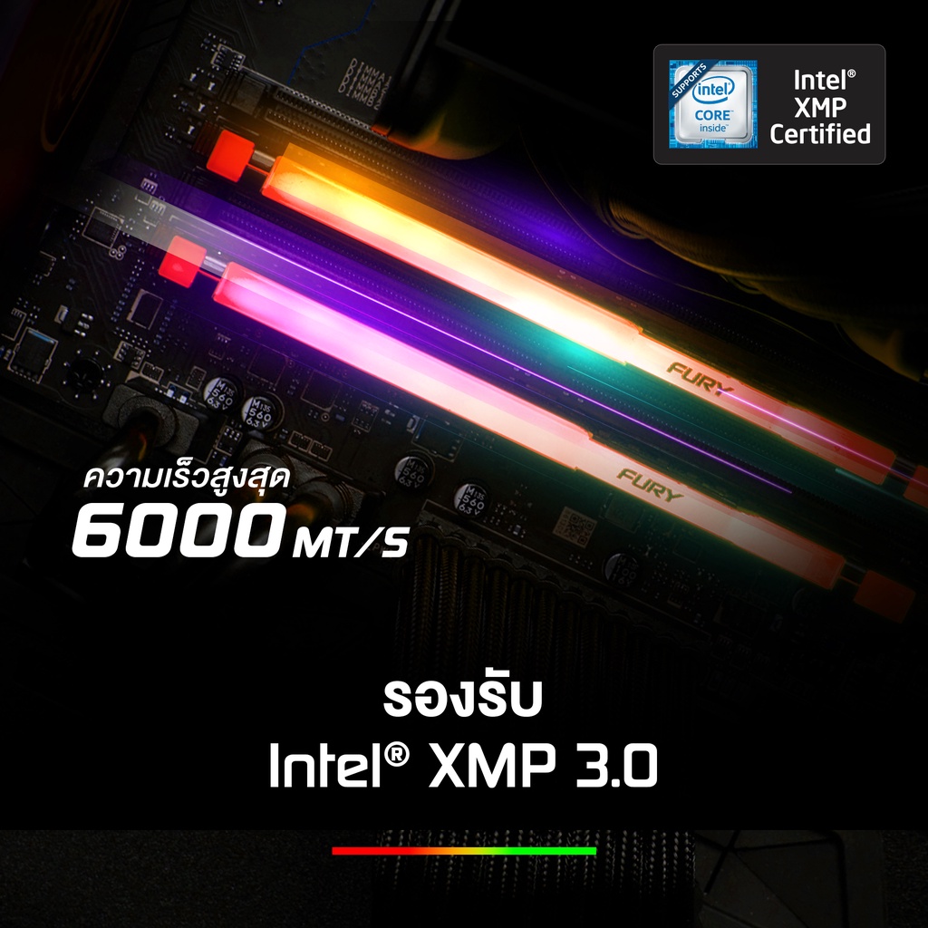 Kingston 5600MHz FURY Beast DDR5 RGB (KF556C40BBA) - หน่วยความจำ (แรมพีซี)