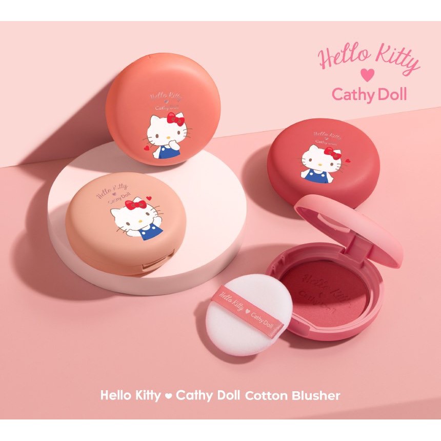 Cathy Doll HELLO KITTY Cotton Blusher 6.5g. บรัชออนเนื้อฝุ่นอัดแข็ง