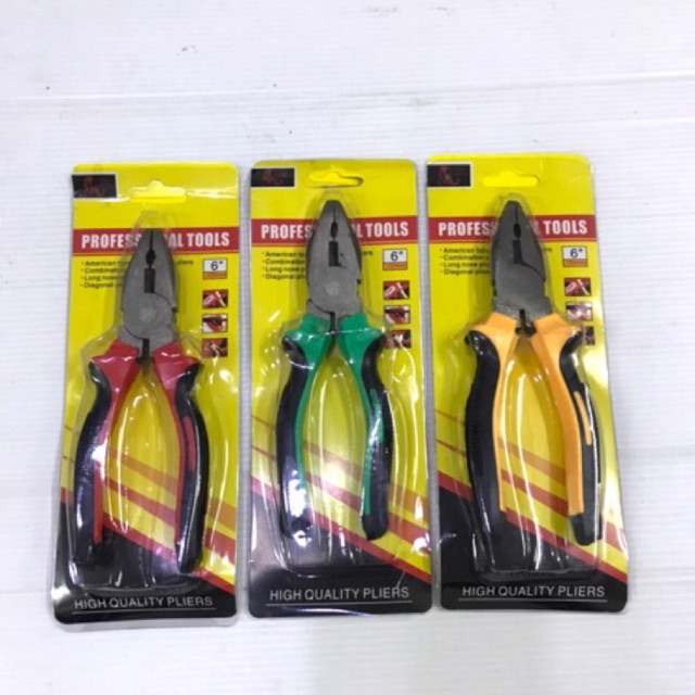 จัดให้ ไม่แพง คีมปากจิ้งจก คีมปากตัด คีมปากแหลม 6 นิ้ว PLIERS สไตล์ Japan ราคาถูก ราคาส่ง ( ราคา 25 ต่อตัว )