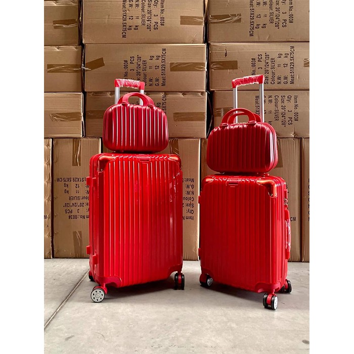กระเป๋าเดินทางขนาด 24 นิ้ว แถมกระเป๋าใบเล็กสุดคุ้ม!!! สีแดง