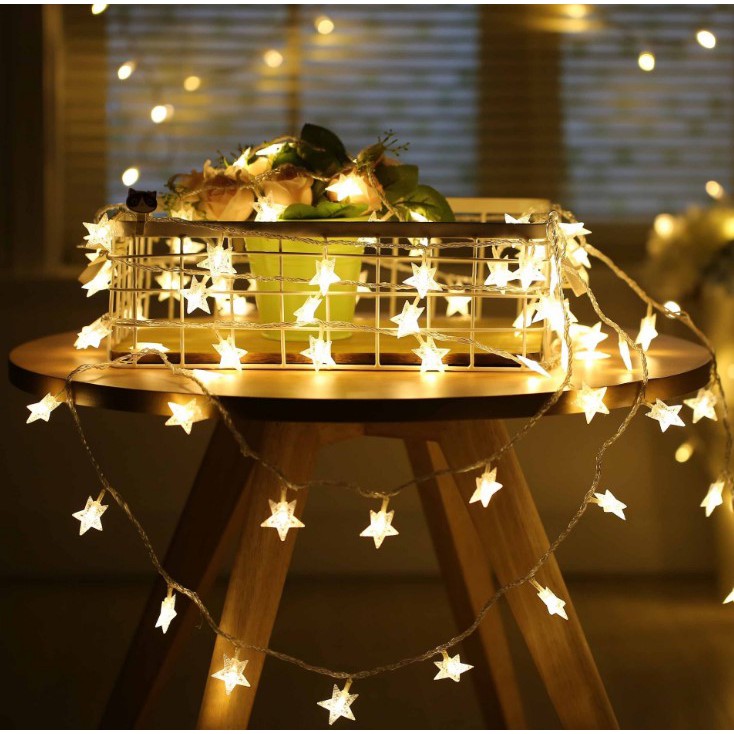 พร้อมส่ง เทสก่อนส่ง สายไฟตกแต่งบ้าน LED รูปดาว น่ารักมาก ไฟแต่งห้องนอน ไฟ 20ดวง 3M