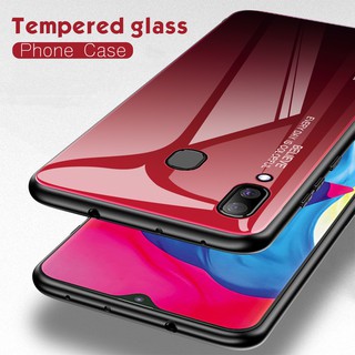 พร้อมส่งทันที Case Vivo Y95 เคสกระจกสองสี เคสเงาไล่สี สีกระจกเทมเปอร์ปลอกแก้วฝาหลังกันชน ขอบนิ่ม TPU CASE