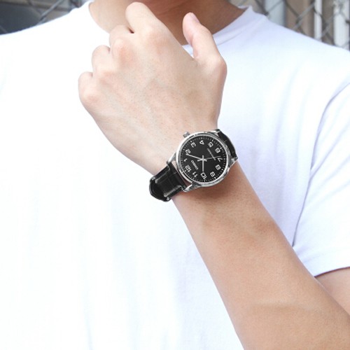 Casio นาฬิกาข้อมือผู้ชาย สายหนัง รุ่น MTP-V001L-MTP-V001L-1B,MTP-V001L-7B