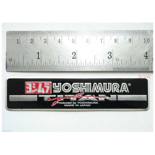 (1ชิ้น) ป้าย 10 ซม  YOSHIMURA สีดำไซส์เล็ก แผ่นป้าย แต่งรถมอเตอร์ไซค์ YOSHIMURA CYCLONE โยชิมูระ สติ๊กเกอร์ติดท่อ โลโก้