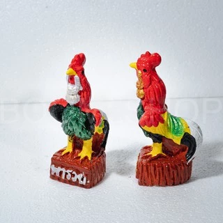 รับประกันแตกหัก ไก่แก้บน สูง 13 ซม. อกมีลาย คละสี สีไก่ชน รูปปั้นไก่ ไก่ชน ไก่แก้บนไอ้ไข่