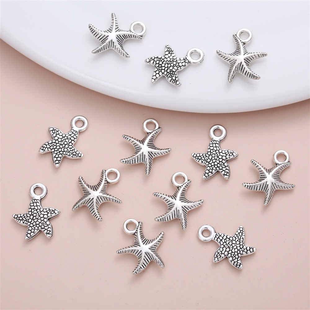 จี้สร้อยคอ รูปการ์ตูนปลาดาวน่ารัก สําหรับทําเครื่องประดับ DIY จํานวน 20 ชิ้น ต่อชุด