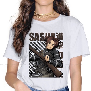 เสื้อยืดแขนสั้นลําลอง ขนาดใหญ่ พิมพ์ลาย Attack on Titan Shingeki no Kyojin Blusas สไตล์ฮาราจูกุ สําหรับผู้หญิง