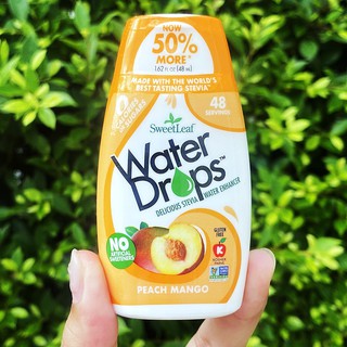 น้ำหยด รสพีชผสมมะม่วง SweetLeaf Water Drops Peach Mango 48ml (Wisdom Natural)