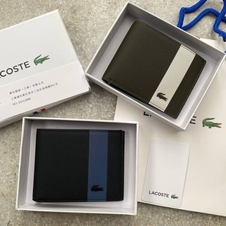 รุ่นใหม่ LACOSTE SHORT WALLET  กระเป๋าสตางค์แบบพับ2ตอนสำหรับผู้ชาย