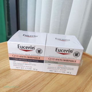 พร้อมส่ง✓ Eucerin Q10 Anti Wrinkle Day Face Cream + Night Cream • 2x48g