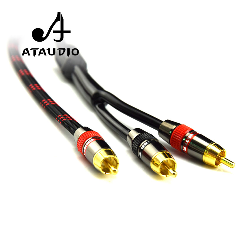 ATAUDIO HIFI Single RCA to Dual RCA Subwoofer audio cable Pure Copper