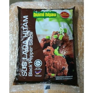 ซอสพริกไทดำชนิดถุง 1กก.ตรา BUMI HIJAU SOS LADA HITAM BLACK PEPPER SAUCE