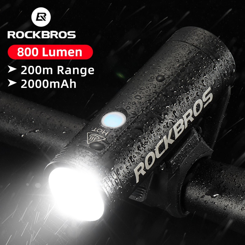 ☌☃ROCKBROS 400/800 USB Rechargeable Bike Mountain Bike Headlight Bicycle light front LED flashlight rainproof bicycle he