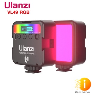 Ulanzi VL49 RGB ไฟติดหัวกล้อง 360 สี (LED 2500K-9000K) มาพร้อมแบตเตอรี่ในตัว