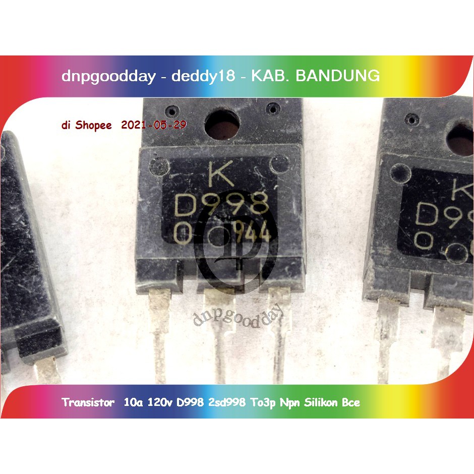 ทรานซิสเตอร์ 10a 120v D998 2sd998 To3p Npn ซิลิโคน Bce