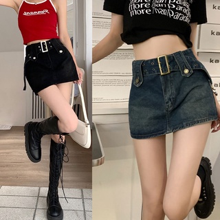 💛CCKOSS💛 ร้านในไทย กระโปรงผู้หญิงเซ็กซี่แต่งเข้มขัด กระโปรงว…