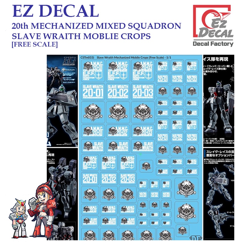 ดีคอลน้ำ [EZ DECAL] CSTM033 20th MECHANIZED MIXED GQUADRON / SLAVE WRAITH MOBILE CROPS [FREE SCALE] 