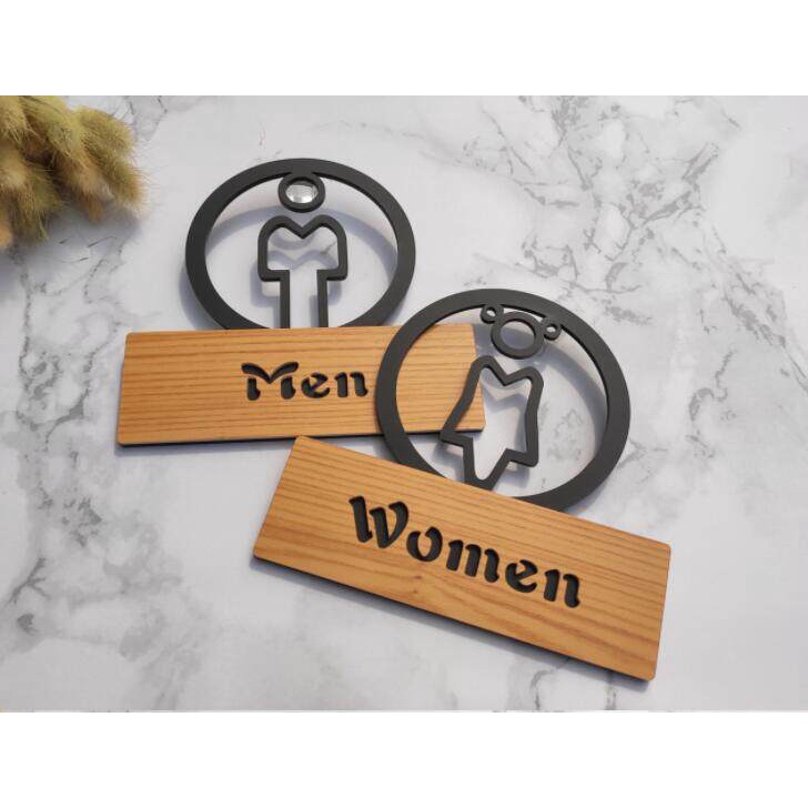 [FudFudAR] ฝุด-ฝุด-อะ ป้ายห้องน้ำ แบบที่ 17 ป้ายห้องน้ำอะคลิลิค และไม้แท้ Acrylic Wood DIY minimal