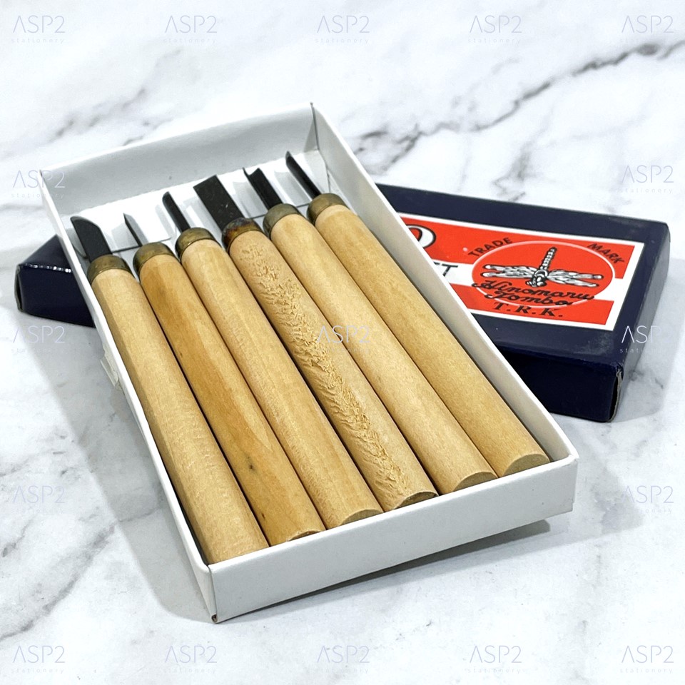เครื่องมือช่างไม้ TOMBO Wood Carving Knife Set ชุดแกะสลักไม้ 6 ชิ้น/เซท
