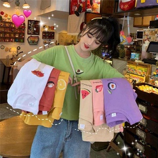 Aone(พร้อมส่ง/ใหม่#012-3)T-shirts เสื้อยืดแฟชั่นผู้หญิง เนื้อผ้าดีใส่สบาย ลายผลไม้คอกลมแขนสั้นสไตล์เกาหลี