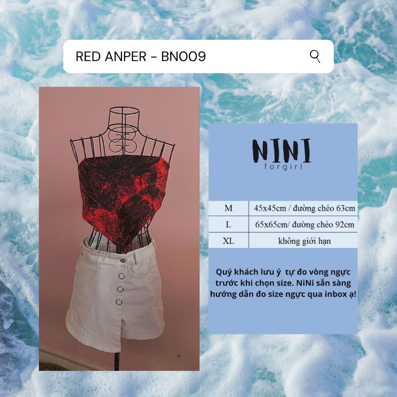 Bandana Bandana Bandana | BN008 + BN009 | ผ้าโพกหัว | เน็คไทหน้าอกลายกําแพงภูเขาแดง+เหลือง