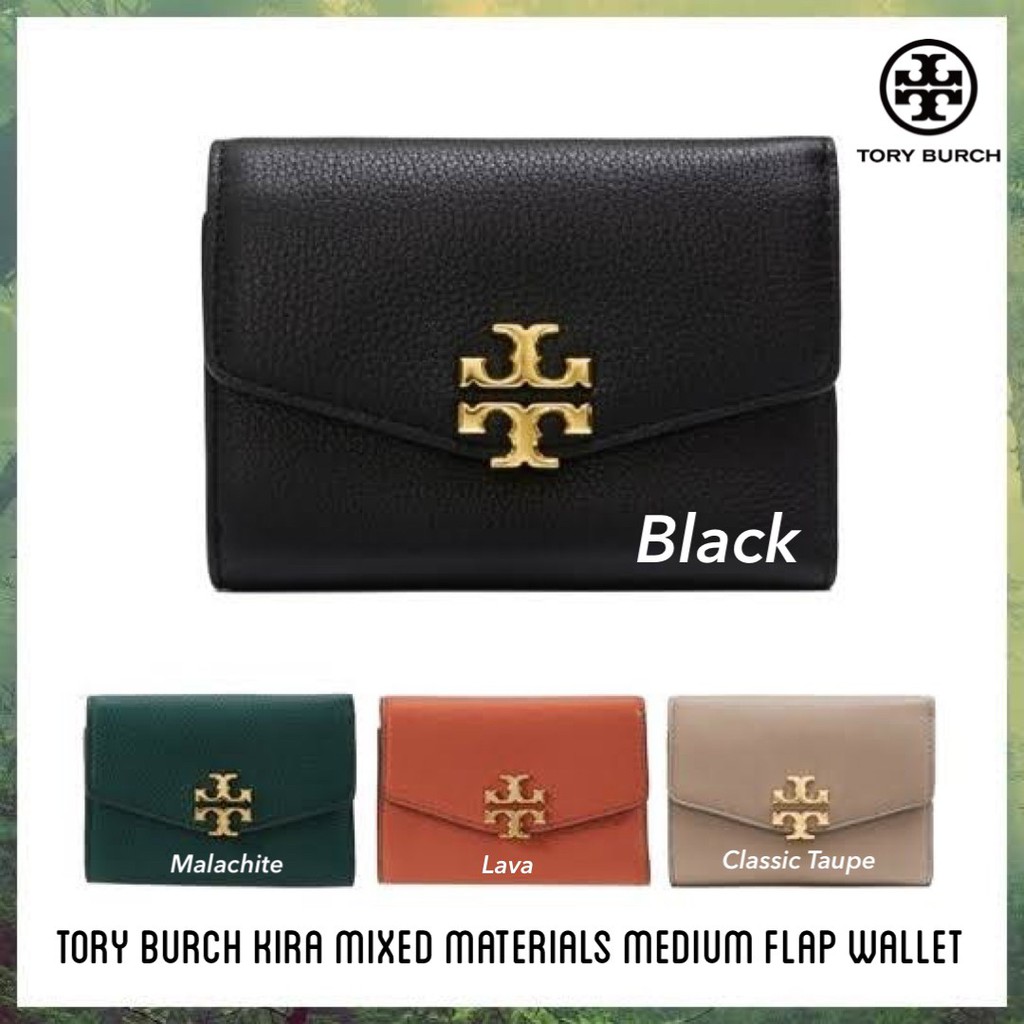 กระเป๋าถือสตางค์ใบสั้น Tory burch kira mixed materials medium flap wallet