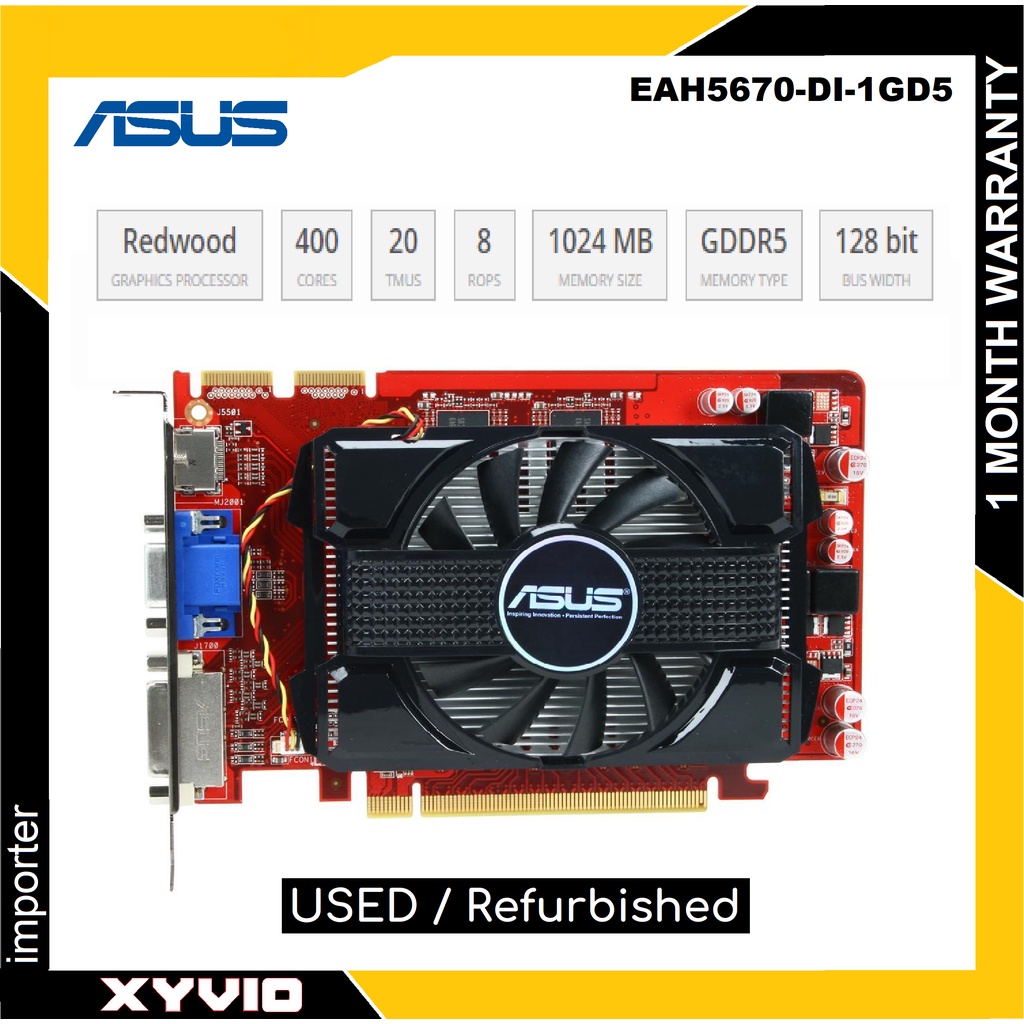 กราฟิกการ์ด ASUS EAH5670/DI/1GD5 ATI Radeon HD 5670 1GB GDDR5