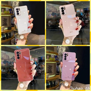 เคส oppo Reno6z 5g ขอบตรง 90° เคสโทรศัพท์มือถือ แฟชั่น สำหรับ เคสโทรศัพท์แบบเคลือบด้วยไฟฟ้า