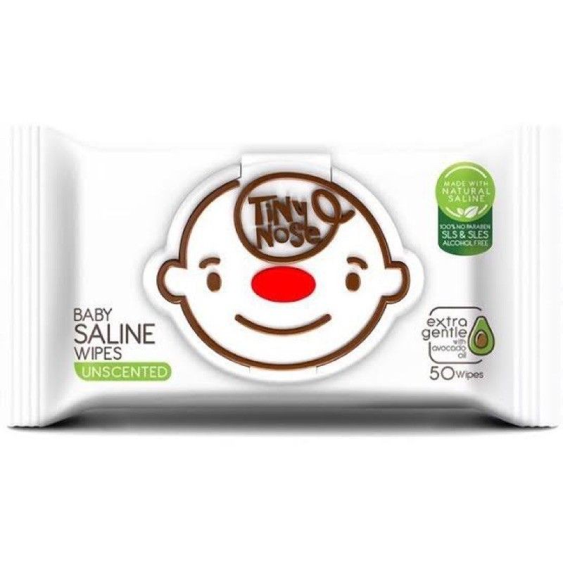ผ้าเปียก ทิชชู่เปียกฝาแข็งTiny nose Baby Saline Wipes 50 แผ่น