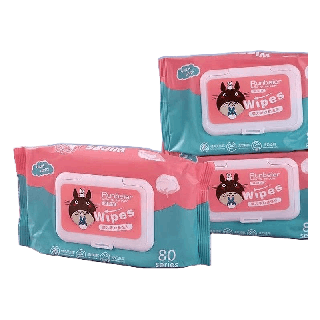 ทิชชู่เปียก 80 แผ่น กระดาษเปียก Baby Wipes กระดาษทิชชู่เปียก สูตรน้ำบริสุทธิ์ ผ้านุ่มชุ่มชื่น