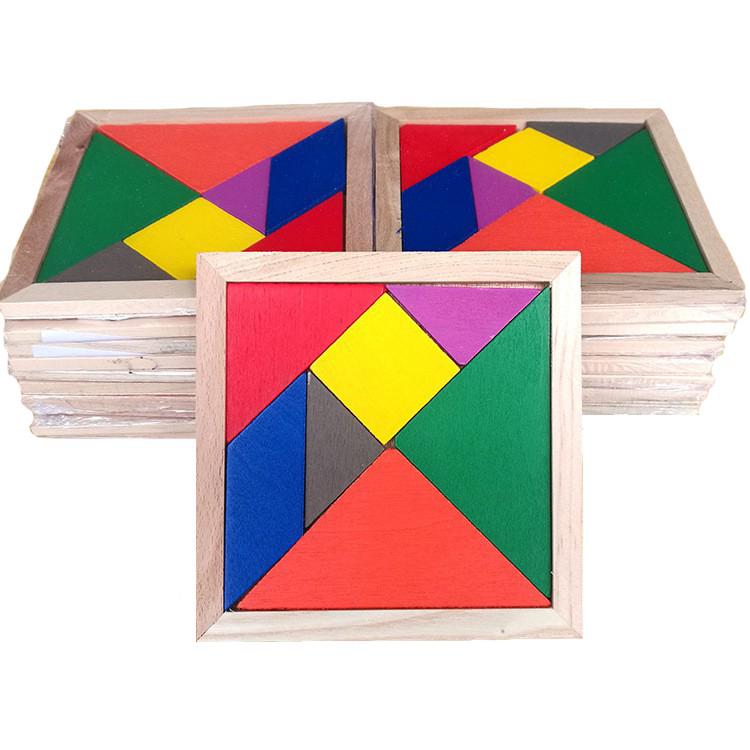 ของเล่นพัฒนาการเรียนรู้ด้วยไม้ Tangram พัฒนาการสีของเล่นเด็กของขวัญ