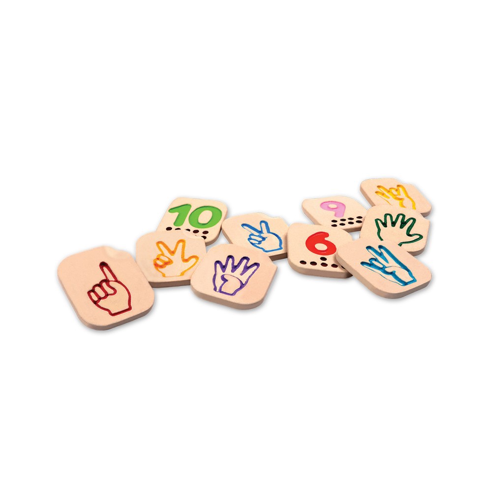 PlanToys ของเล่นไม้ 5655 Hand Sign Numbers 1-10 ตัวเลขภาษามือ 1-10 เสริมพัฒนาการ สำหรับเด็กอายุ 2 ปี ขึ้นไป