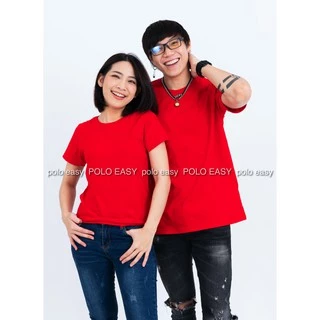 เสื้อยืดแฟชั่น ผู้ชาย T-Shirt Cotton 100% คอกลม แขนสั้น สีแดง