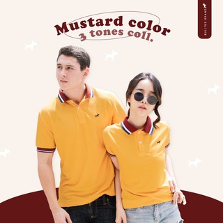 BULLTUS BRAND เสื้อโปโล สีเหลือง (แดง) 3 Tone Collection มี XXL