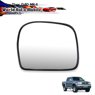 เนื้อเลนส์กระจก เลนส์กระจกมองข้าง ขวา ใส่ Toyota Hilux New Tiger D4D Wing Side Door Mirror Glass Len MK4 ปี 1998-2004