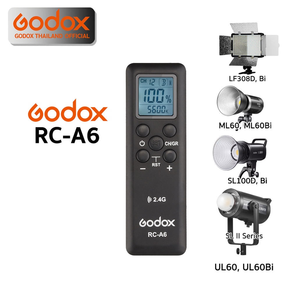 Godox RC-A6 Remote Control For LF308D,Bi / ML60,Bi / UL60-Bi / SL100D ...